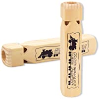 Los mejores  - Silbato de tren para niños- paquete de 2 silbatos de madera con 4 tonos